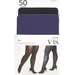 VRS Woman Jackie VRS Dame 2-pak Strømpebukser Str. 54/56 - Sort/mørkeblå