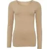VRS Woman Basic VRS Dame T-shirt Langærmet Str. M - Beige