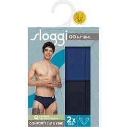 Sloggi Herre 2-pak Midi Str. L - Blå/mørkeblå