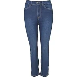 VRS Woman Basic VRS Dame Denim Capri Bukser Str. 44 - Mørkblå