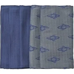 VRS Mini Basic VRS Baby 5-pak Stofbleer - Printet/mørkeblå