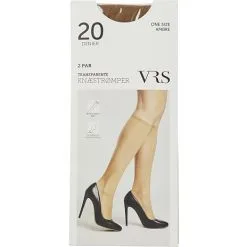 VRS WOMAN VRS 2-pak Knæstrømper Transparent Str. Onesize - Mørkebrun