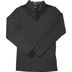 VRS Kids VRS Børne Blondebluse Str. 110/116 - Sort