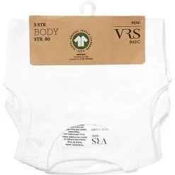 VRS Mini Basic VRS Baby 3-pak Body Str. 98 - Hvid