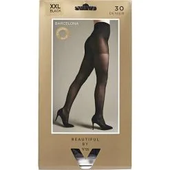 Beautiful By VRS Strømpebukser Barcelona 30D Str. 2XL - Sort