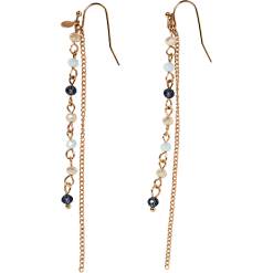 Choise By Heart Hook ørering Med Kæder Str. 5,5 Cm - Blå