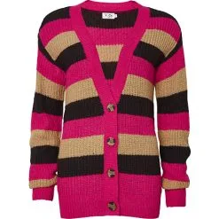 VRS Woman Fashion VRS Dame Strik Cardigan Str. M - Stribet