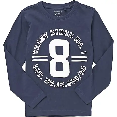 VRS Kids VRS Børne Langærmet T-shirt Str. 110/116 - Mørkeblå