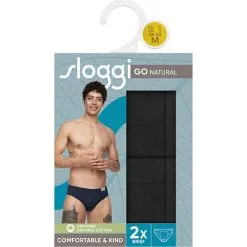 Sloggi Herre 2-pak Midi Str. M - Sort