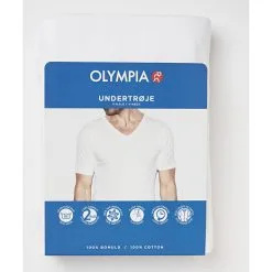 Olympia Herre T-shirt V-hals Str. 2XL - Hvid
