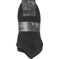 Andre Mærker VRS Herre 10-pak Footies Str. 43/46 - Sort