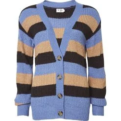 VRS Woman Fashion VRS Dame Strik Cardigan Str. 2XL - Stribet