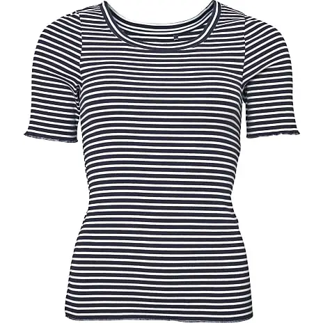VRS Woman Basic VRS Dame Rib T-shirt Str. XL - Stribet