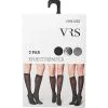 VRS WOMAN VRS Dame 3-pak Knæstrømper Str. Onesize - Sort